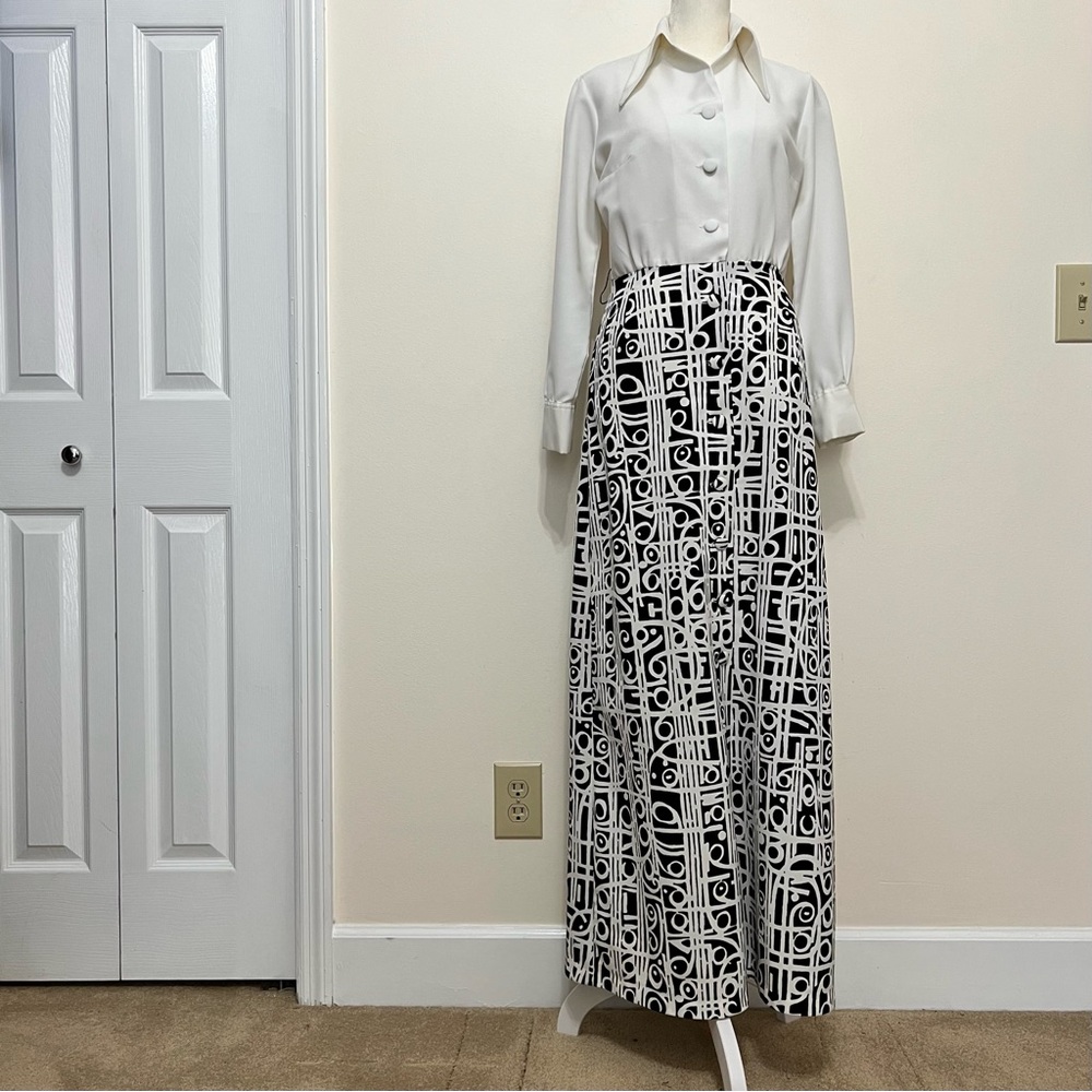 Lanvin 70s Vintage Dagger Collar Shirtdress Dress - Picture 2 of 9